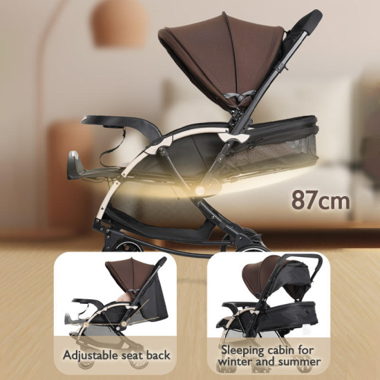 Baobaohao Baby Stroller C3 Pram with Rocking Mood And Adjustable Handle Bar | Blue