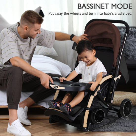 Baobaohao Baby Stroller C3 Pram with Rocking Mood And Adjustable Handle Bar | Blue
