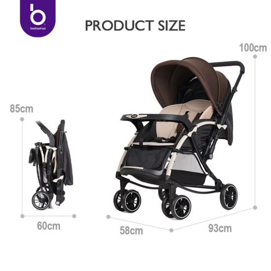 Baobaohao Baby Stroller C3 Pram with Rocking Mood And Adjustable Handle Bar | Blue Baobaohao Baby Stroller C3 Pram with Rocking Mood And Adjustable Handle Bar | Blue