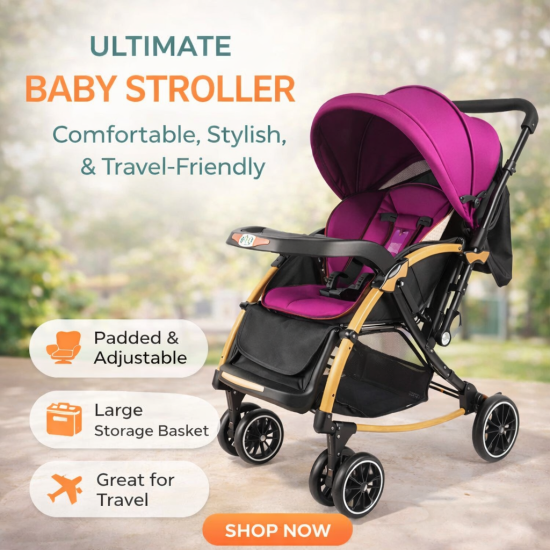 Baobaohao Baby Stroller C3 Pram with Rocking Mood And Adjustable Handle Bar