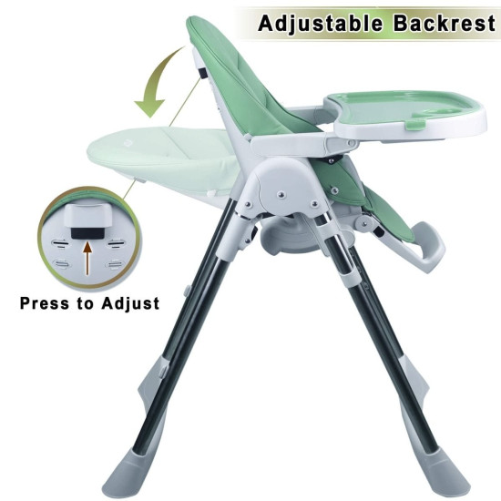 Ivolia B1 Premium Reclining Height Adjustable Feeding High Chair | Green