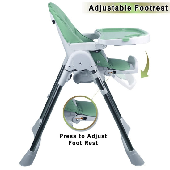Ivolia B1 Premium Reclining Height Adjustable Feeding High Chair | Green