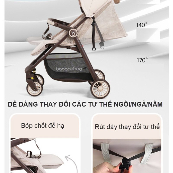 Baobaohao A2 Baby Stroller–Lightweight, Foldable, One-Click Folding, Reclining Seat Baobaohao A2 Baby Stroller–Lightweight, Foldable, One-Click Folding, Reclining Seat