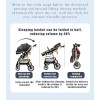 Luxury Baby Stroller with Carrycot & Car Seat Foldable Aluminum Alloy Frame| Color Black