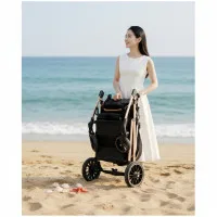 Luxury Baby Stroller with Carrycot & Car Seat Foldable Aluminum Alloy Frame| Color Black