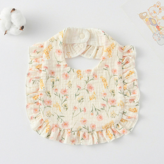 4 Pcs Korean Style Baby Feeding Bib | 0-1 Year | Random Print