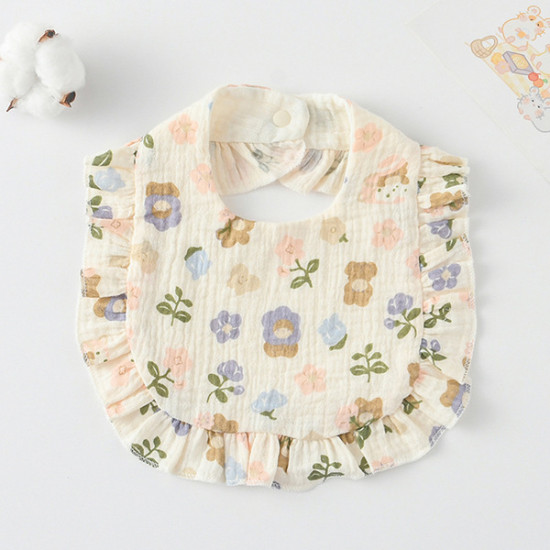 4 Pcs Korean Style Baby Feeding Bib | 0-1 Year | Random Print