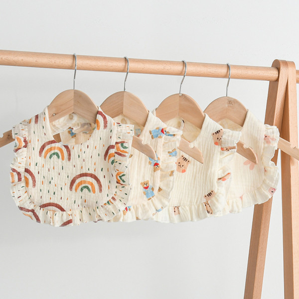 4 Pcs Korean Style Baby Feeding Bib | 0-1 Year | Random Print 4 Pcs Korean Style Baby Feeding Bib | 0-1 Year | Random Print
