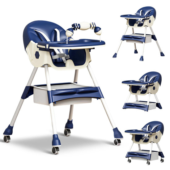2-In-1 Premium Quality Foldable Baby Feeding high Chair | Multifuntional | Green Color