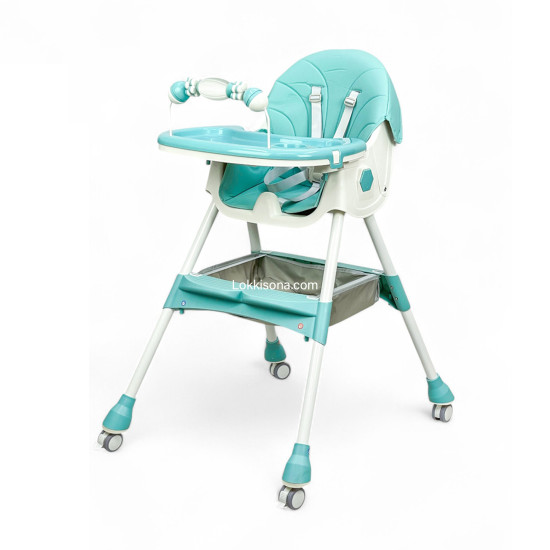 2-In-1 Premium Quality Foldable Baby Feeding high Chair | Multifuntional | Green Color