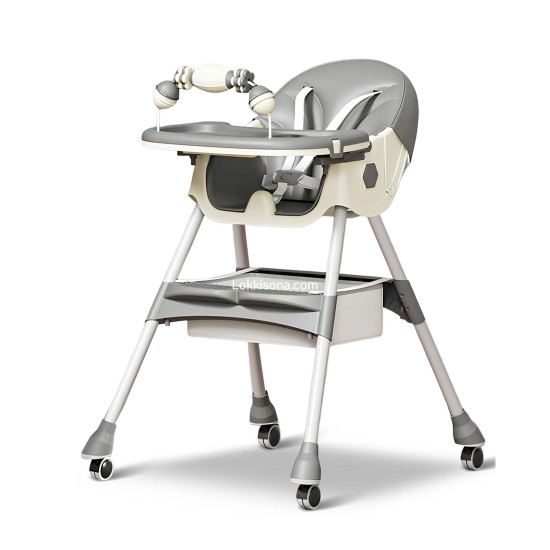 3-In-1 Premium Quality Foldable Baby Feeding high Chair | Multifuntional | Grey Color 3-In-1 Premium Quality Foldable Baby Feeding high Chair | Multifuntional | Grey Color