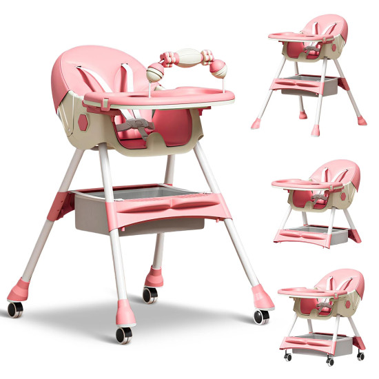 2-In-1 Premium Quality Foldable Baby Feeding high Chair | Multifuntional | Green Color