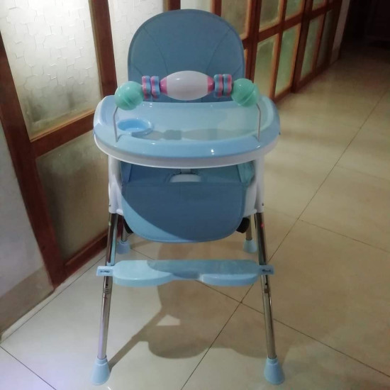 Adjustable Baby High Chair with Feeding Tray, Baby Dinner Chair with Wheels Adjustable Baby High Chair with Feeding Tray, Baby Dinner Chair with Wheels