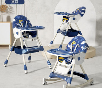 3 In 1 | All In 1 | Rocking Horse Baby Feeding Chair | Height Adjustable, Seat Reclyning System, Rocking Horse | Blue Print