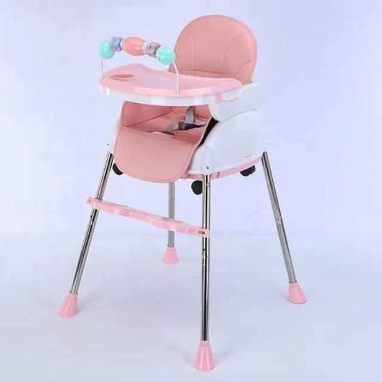 Adjustable Baby High Chair with Feeding Tray, Baby Dinner Chair with Wheels