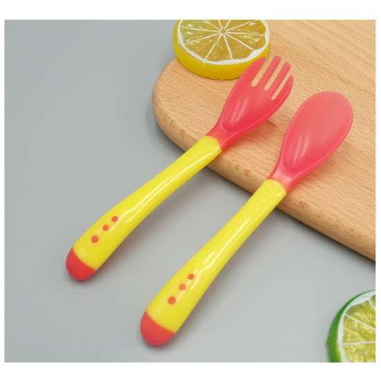 Baby Temperature Soft Spoon Spoons-Yellow Color Baby Temperature Soft Spoon Spoons-Yellow Color