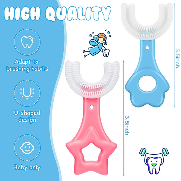 U-Shape Toothbrush For Kids Silicon Bristles Mouth Shape Teeth Cleaning Brush
